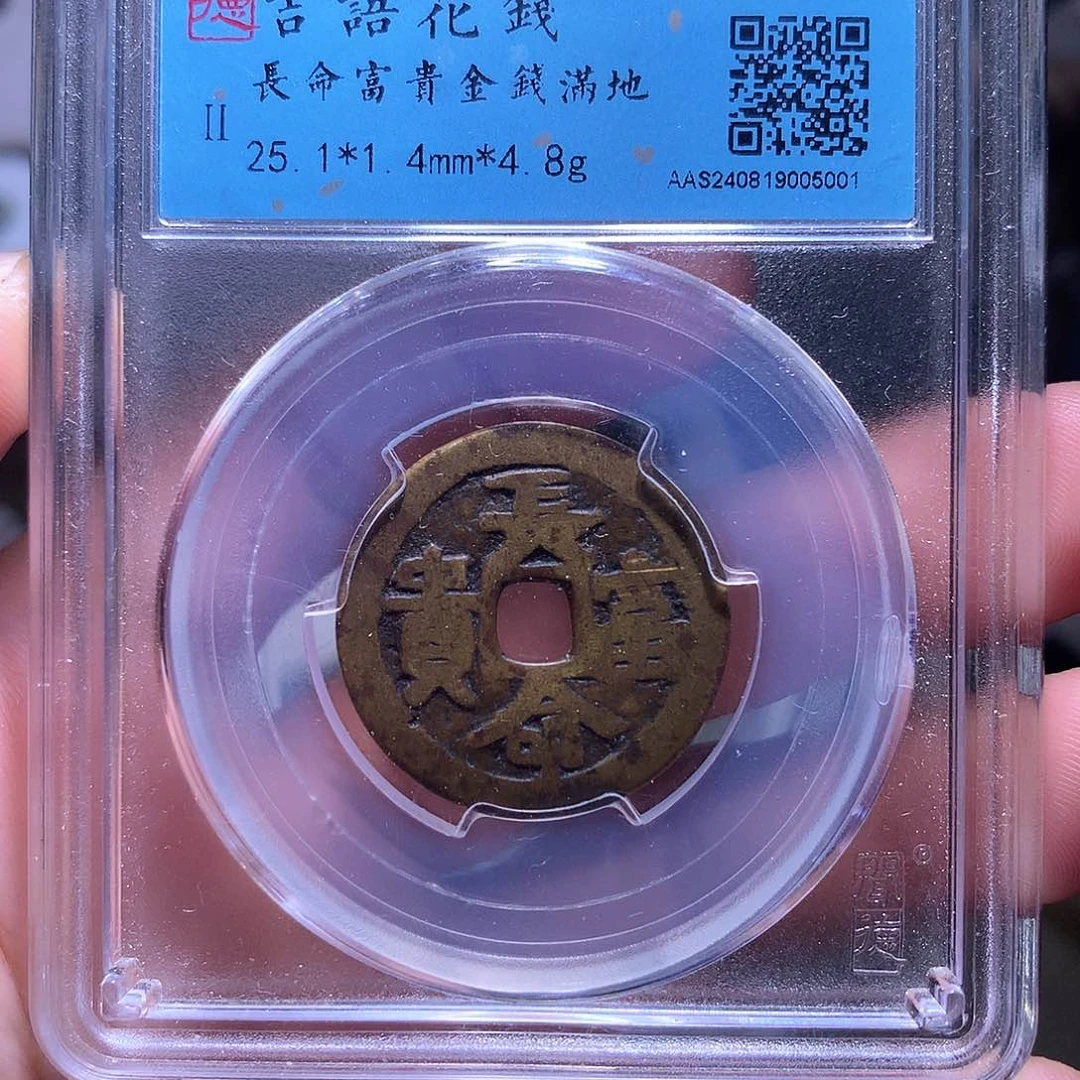 铜钱缘/清代长命富贵满地金钱花钱