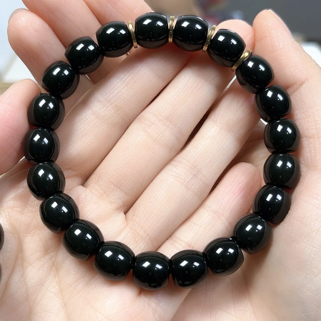 和田玉未镶嵌手串卡10鼓珠珠宝级货头