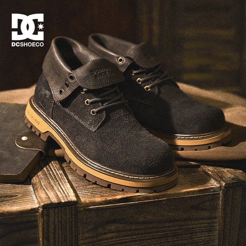 DCSHOES KRYSSA EDGE 秋冬新款翻皮靴情侣头层牛皮工装马丁靴男