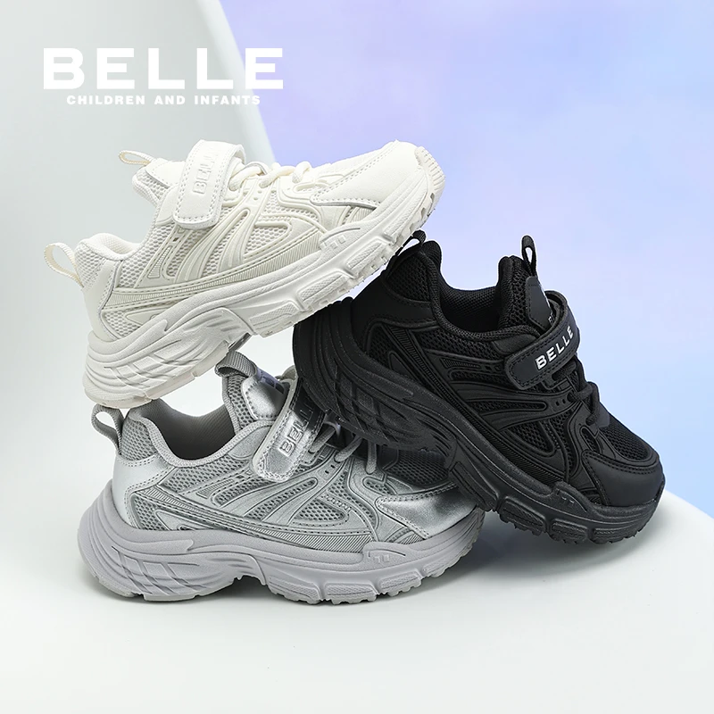 百丽新款童鞋运动鞋儿童老爹鞋中大童跑步鞋透气复古鞋RK0248