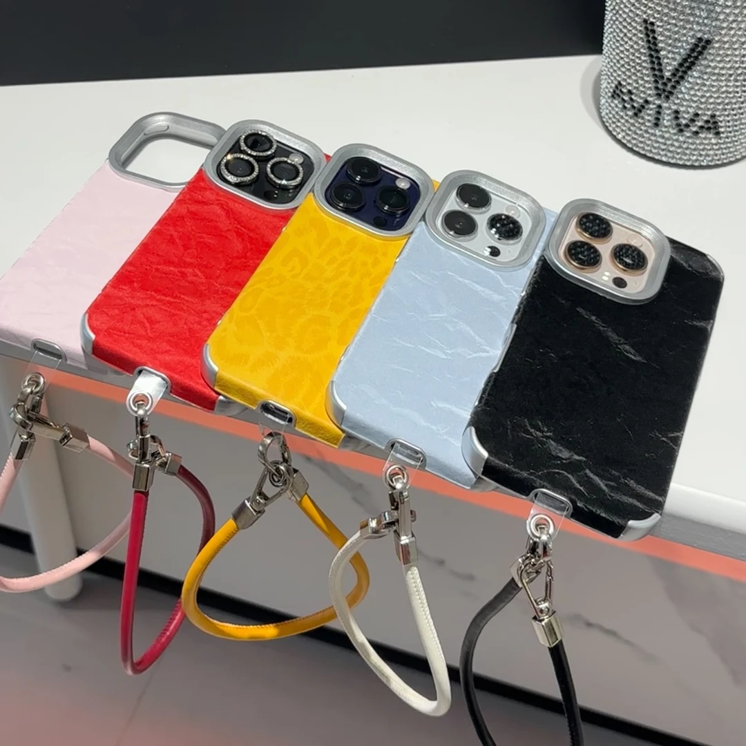 高级感雪山纹手绳适用iPhone16promax苹果15手机壳13女款14软套12