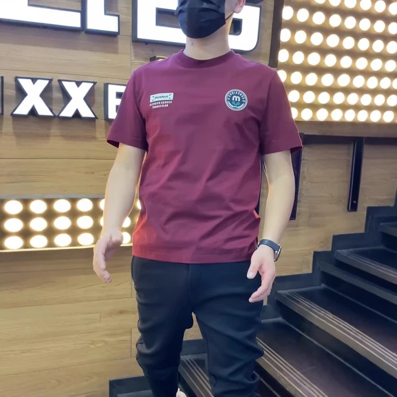 网红修身百搭短袖T恤男韩版时尚休闲纯棉上衣圆领半袖夏季打底衫