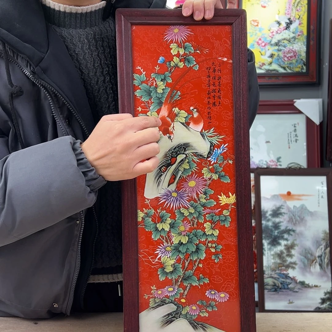 瓷片景德镇瓷板画花鸟