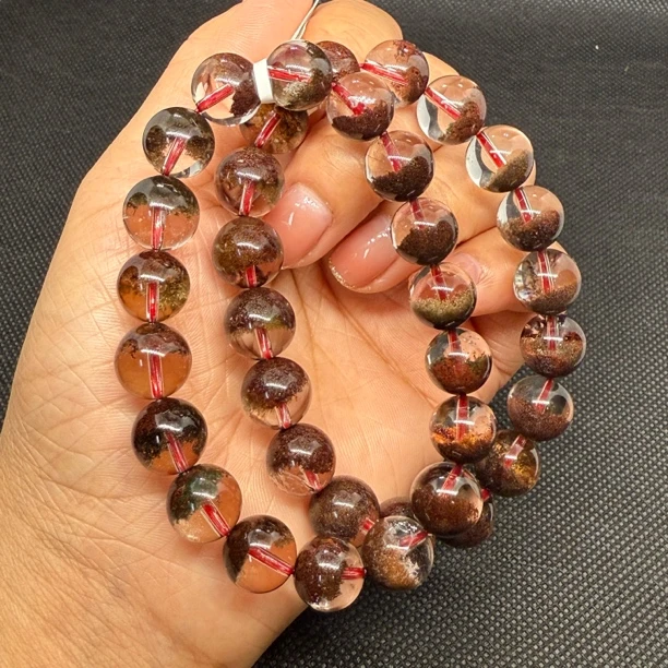 晶匠天然红幽灵手串11mm+多样性发一 编号-JP38040