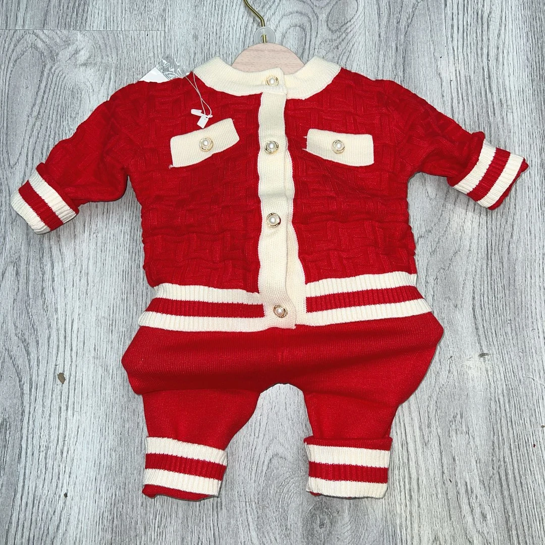 婴儿秋装针织女宝宝毛衣套装女童装秋冬季网红线衣服新生儿外套