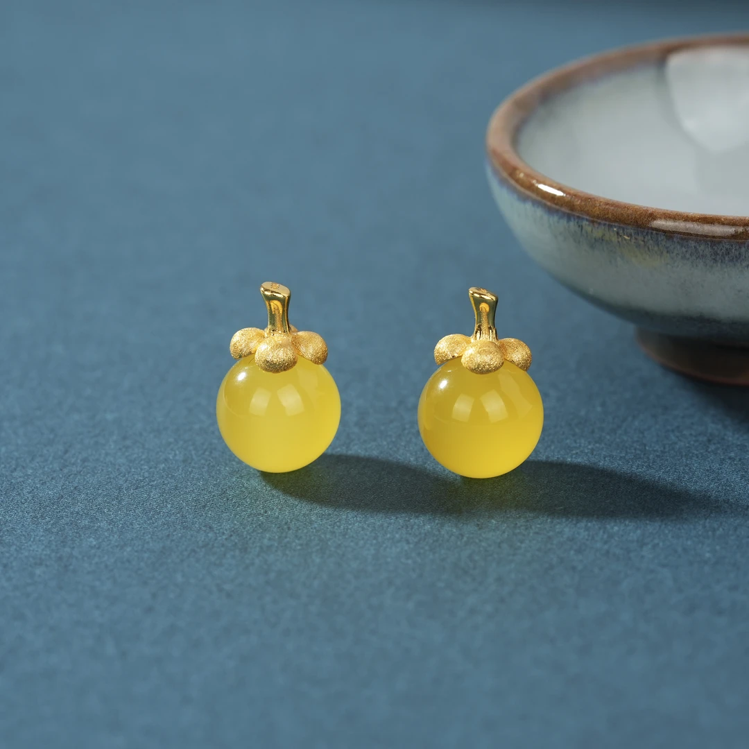 【云上叙】S925银蜜蜡吊坠-多样性发其一-12mm V51322-K（商城）