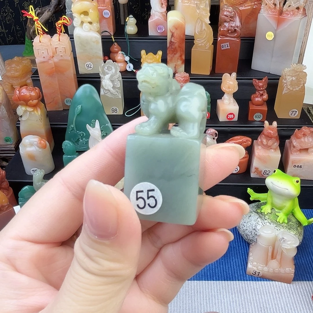 寿山石印石云南天青石2.3×2.3×5