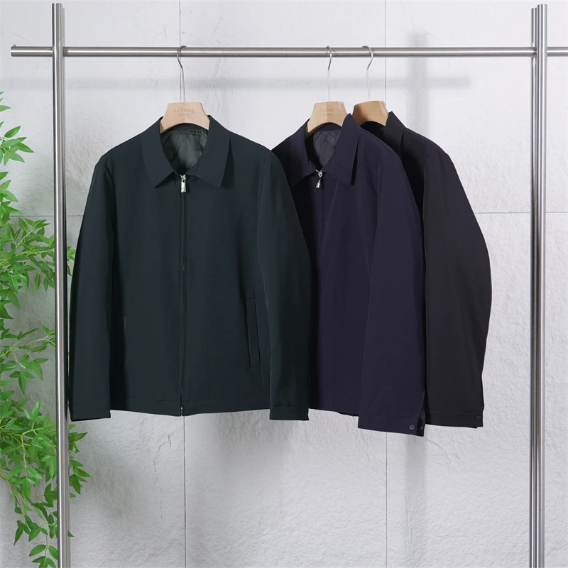 冬季男士翻领商务休闲羽绒服中年保暖行政办公通勤鸭绒外套ZJ194/