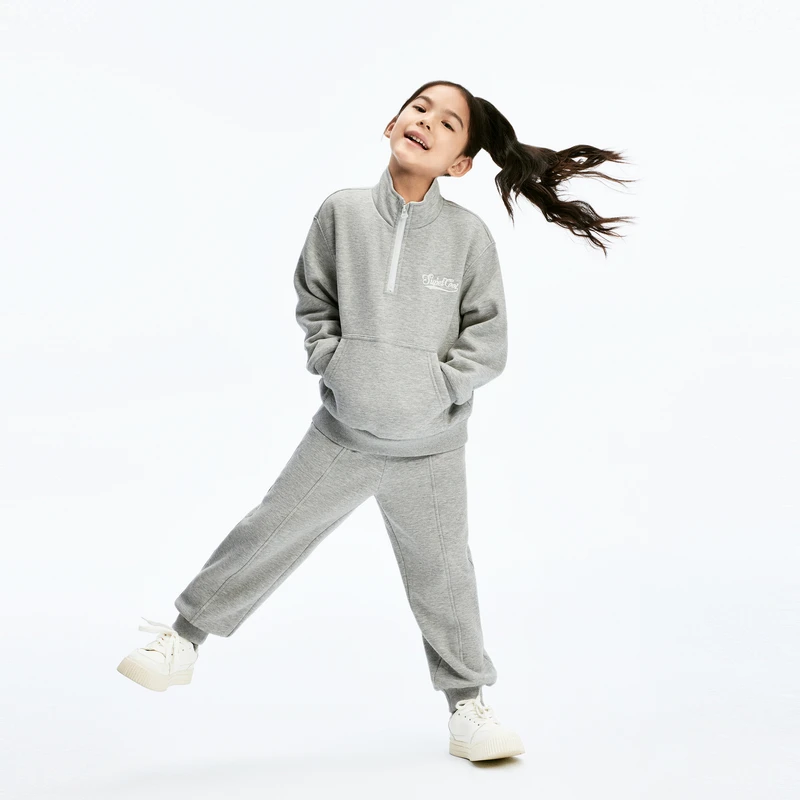 littlemoco童装24冬装男女童蓄热加绒两件装卫衣卫裤#KBD4SUT006