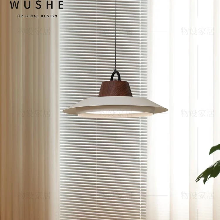 渔夫帽吊灯中古奶油风创意设计师护眼餐厅摇臂吊线灯现代简约新款