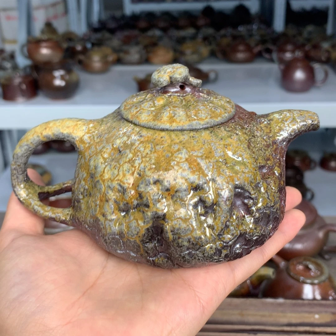 茶壶紫砂纯自然柴烧