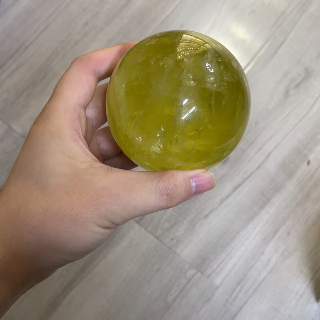 水晶珠宝半成品未镶嵌七*wjy天然黄水晶球2302