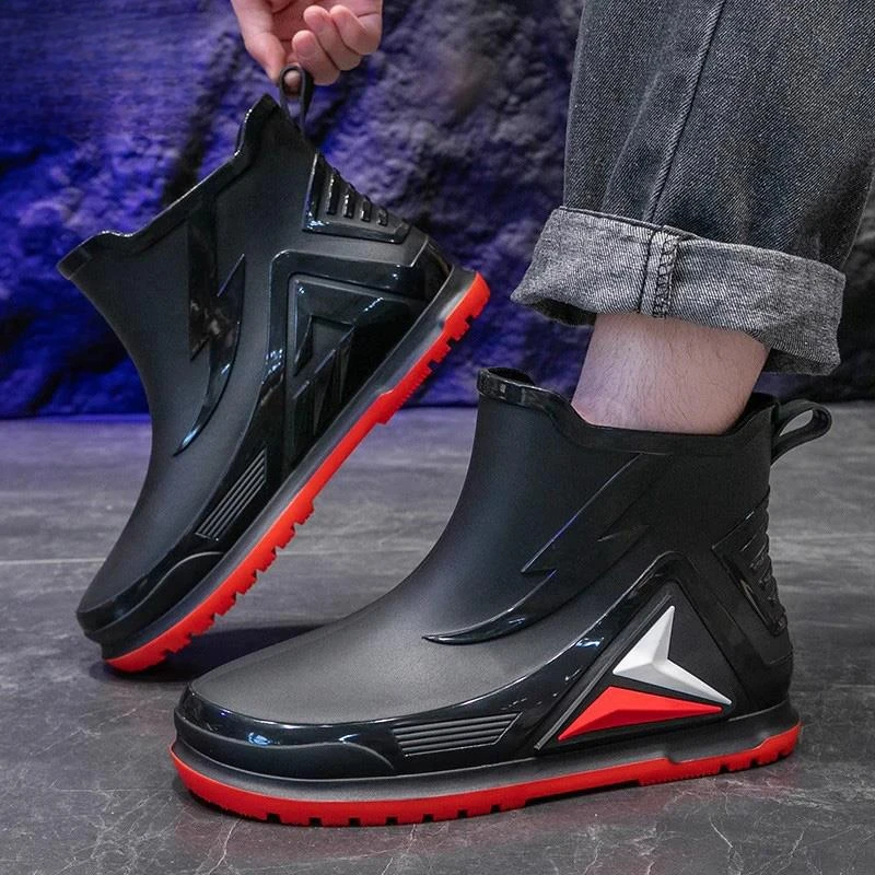 雨鞋男鞋短筒外穿时尚休闲水鞋男土防水防滑耐磨胶鞋钓鱼洗车雨靴