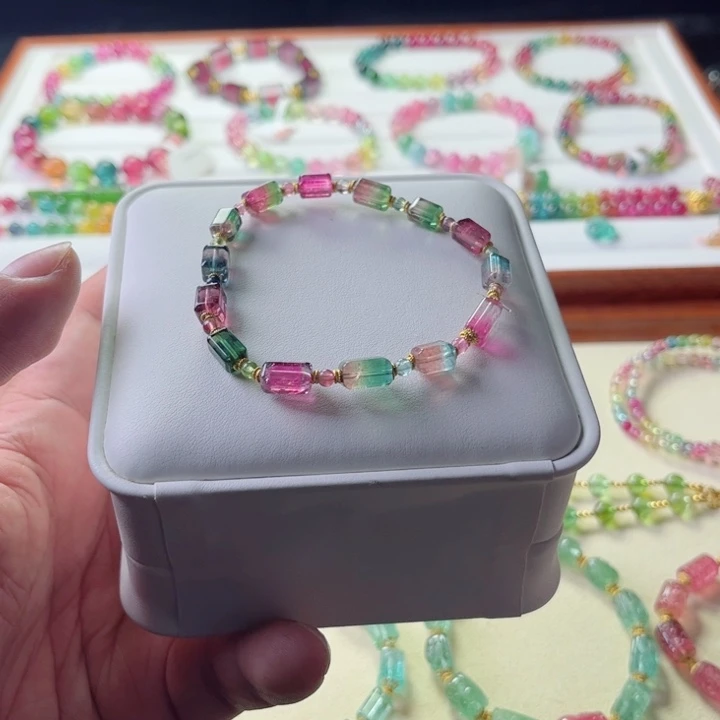 手链未镶嵌碧玺西瓜原石手串