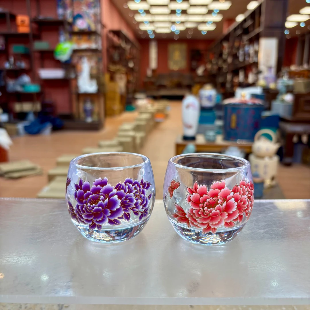 【闪购商品】国色天香牡丹花变色主人杯茶具