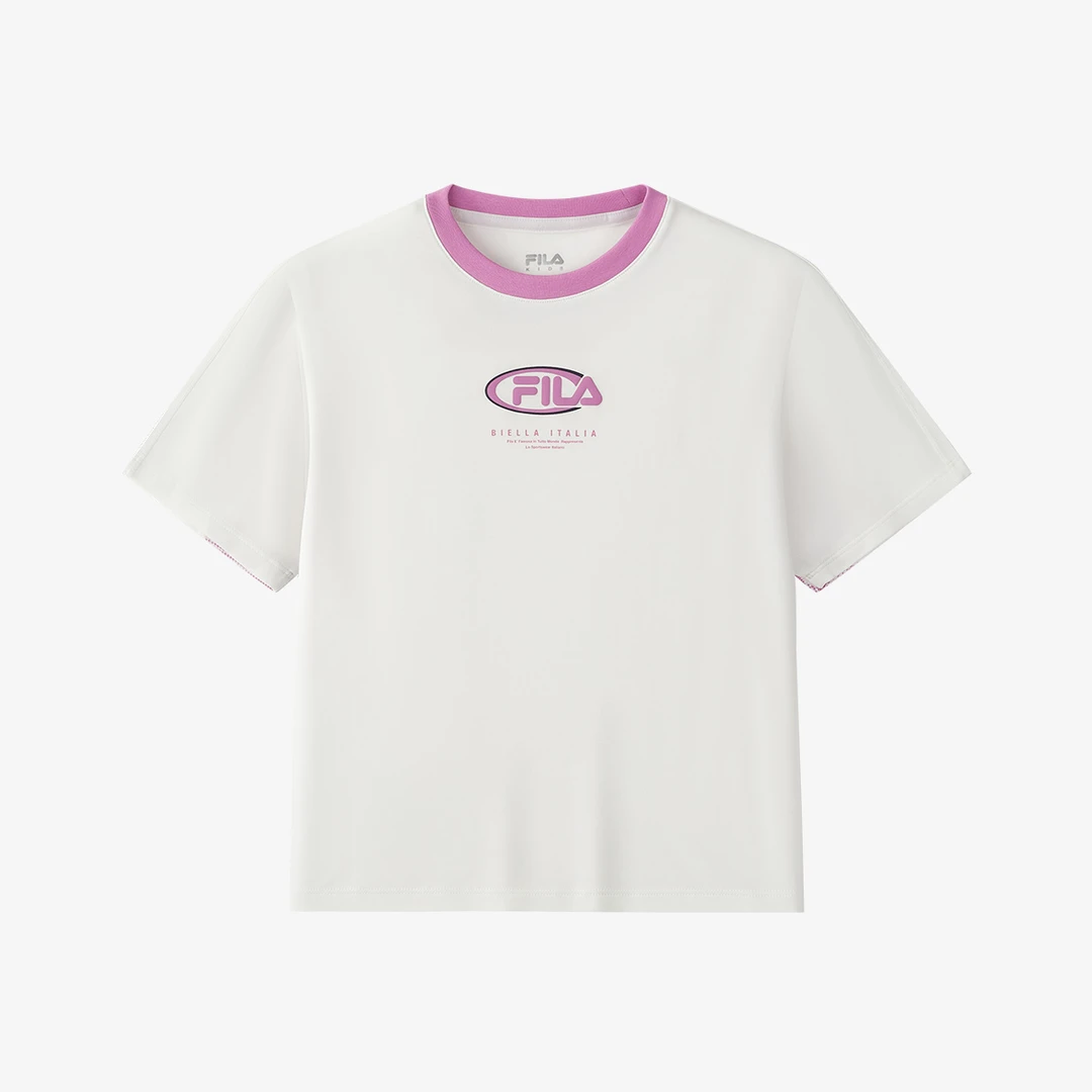 斐乐儿童【亲肤吸汗】女大童夏季新款休闲百搭短袖K12G521112F