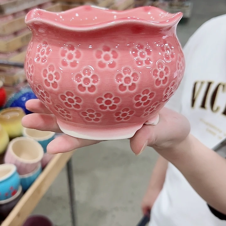 有孔.凑满10元发货多肉陶瓷花盆！