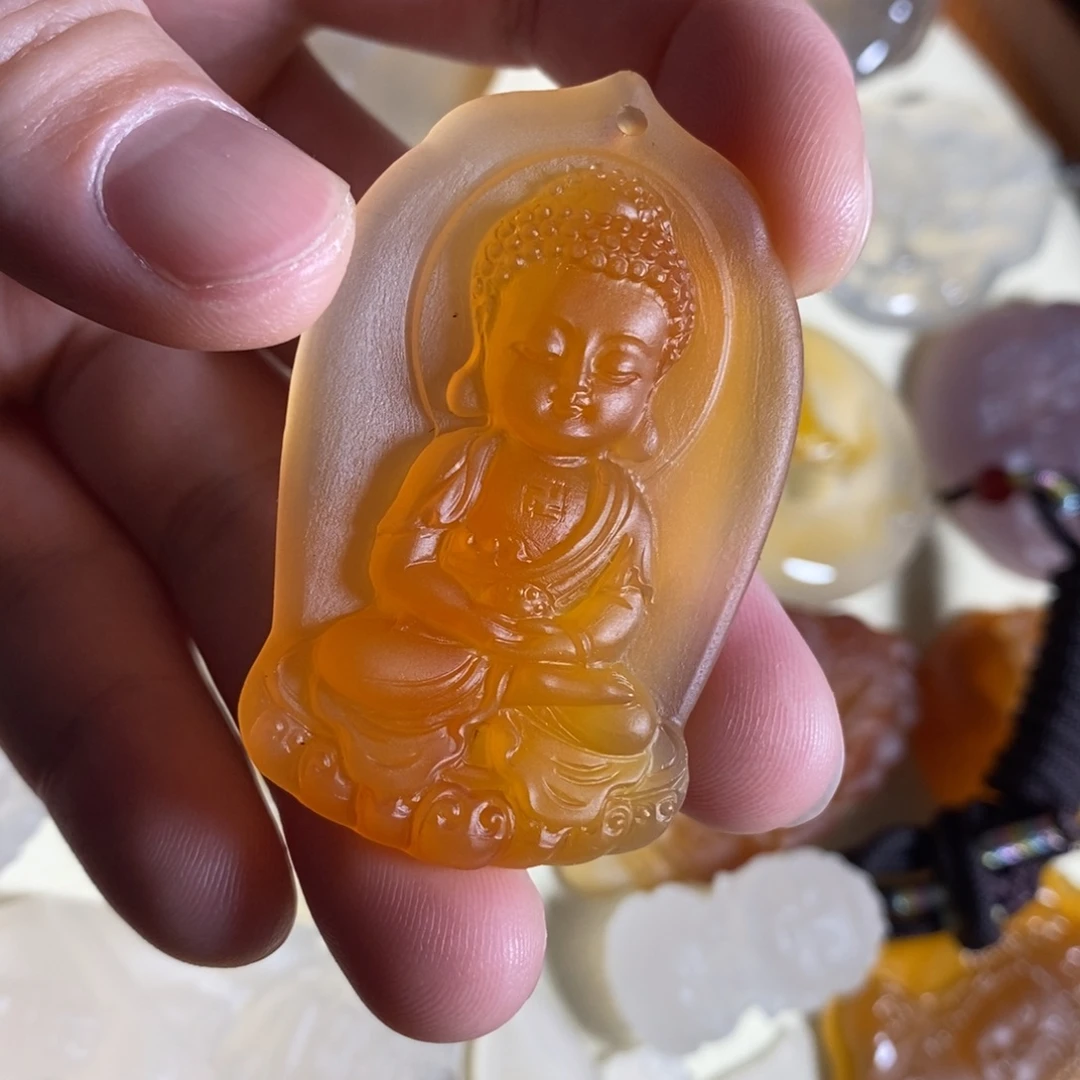 玛瑙/玉髓未镶嵌颈饰玛瑙宝宝佛