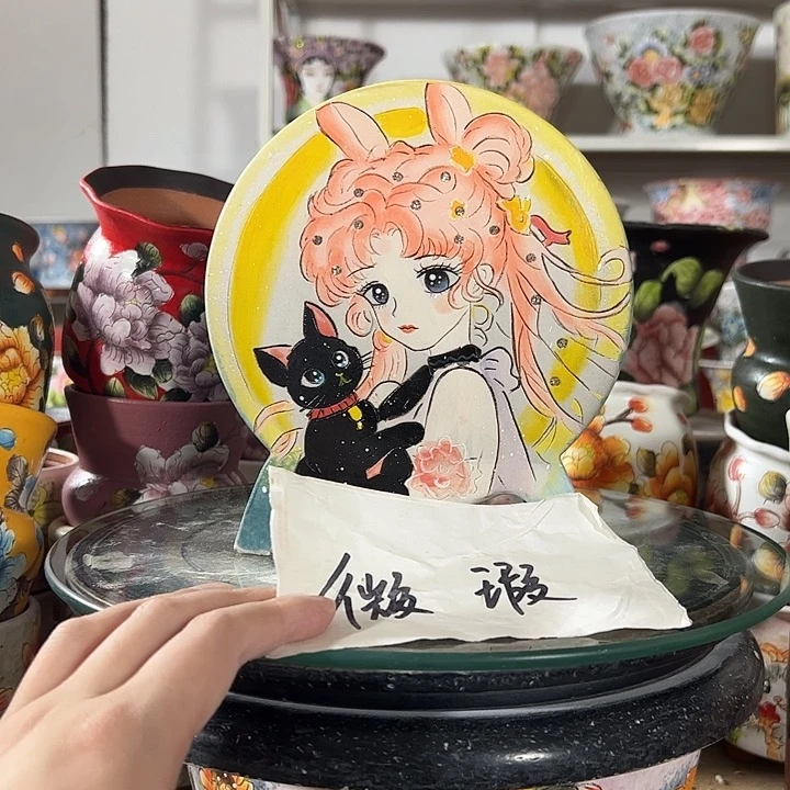满38包邮景德镇幸运花盆王*军