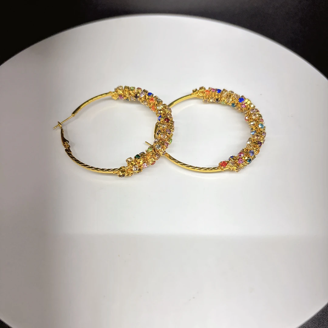 钛钢耳饰 钛钢耳环金色钛钢A001时尚百搭耳环