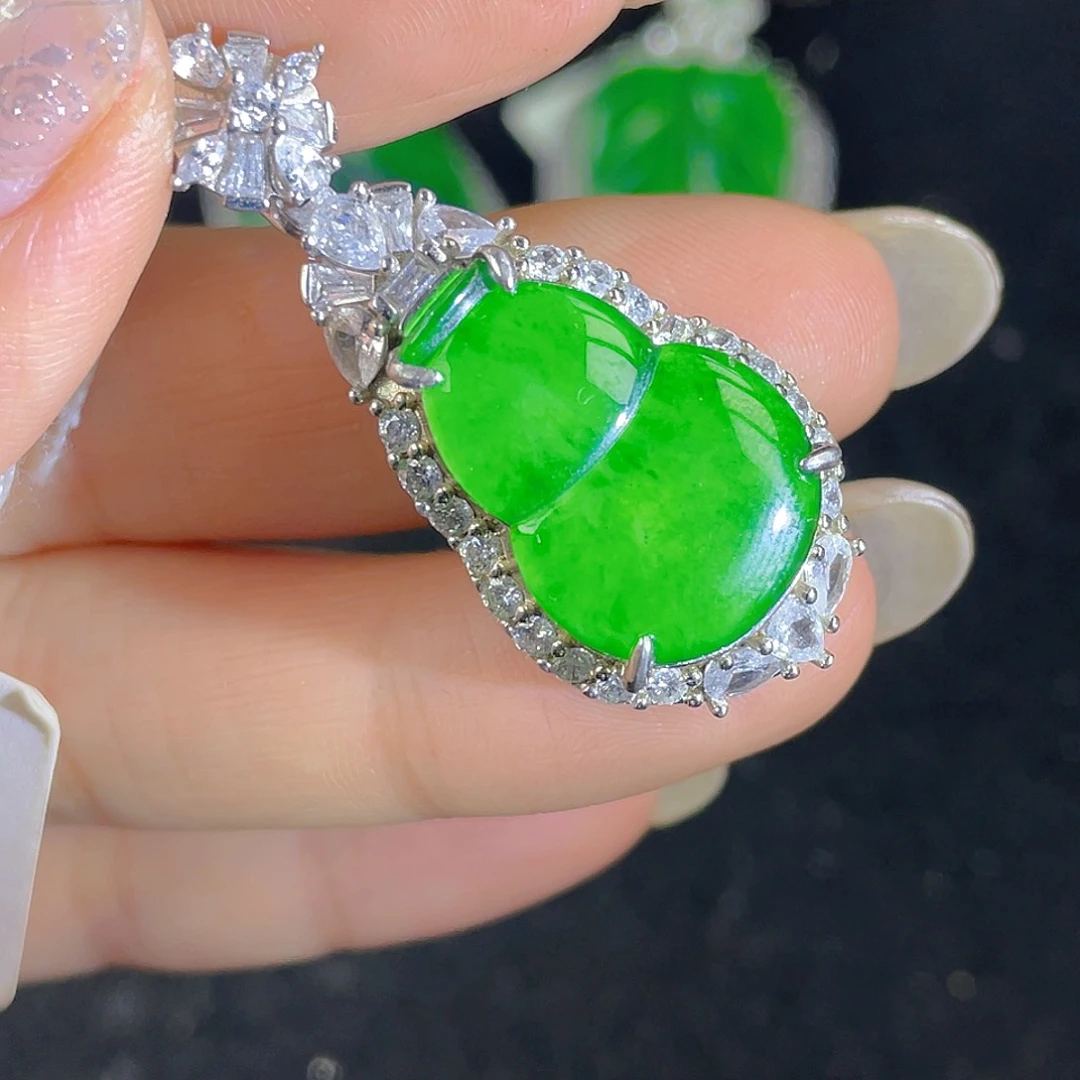 翡翠吊坠(不含链)银S925镶嵌