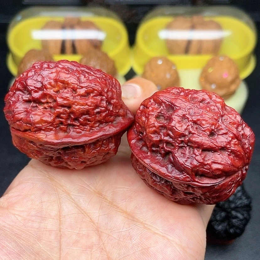 【闪购商品】文玩核桃把件42尺红彩金蟾王