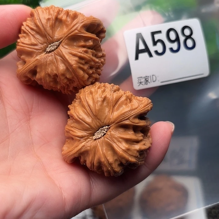 桃核把件核桃白狮子44