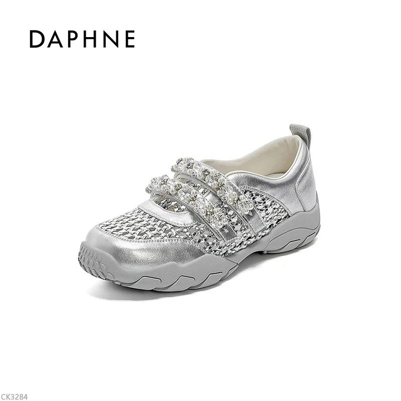 达芙妮2025新款女鞋夏季时尚百搭透气德训鞋时尚休闲鞋夏季镂空LL