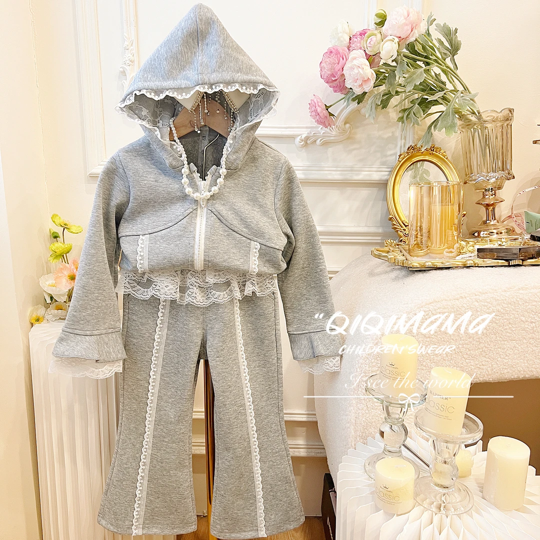 【QI奇妈】女童精致时尚淑秋儿童高定气质小香风童装套装Q0515