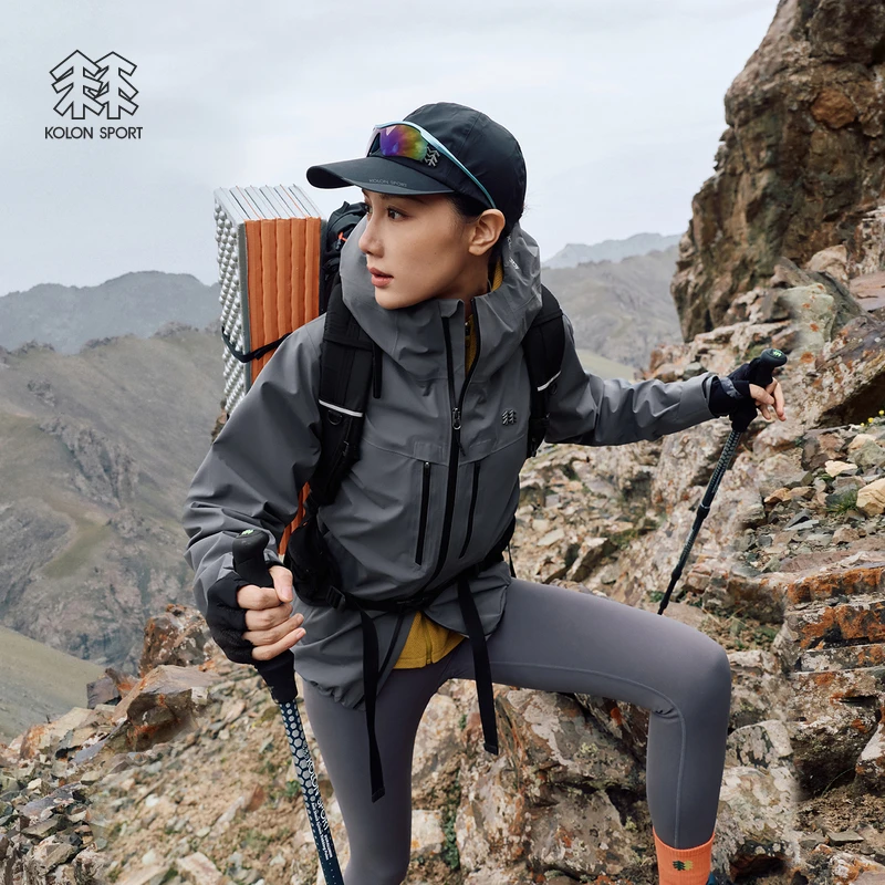 KOLON SPORT可隆防水夹克透湿防风耐磨户外3L连帽冲锋衣1级