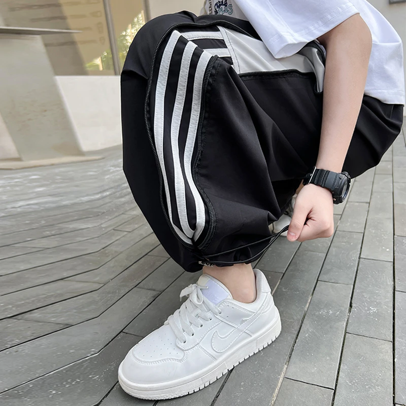 运动裤子透气防蚊裤夏季薄款阔腿直筒裤儿童夏装2025新款大男童装