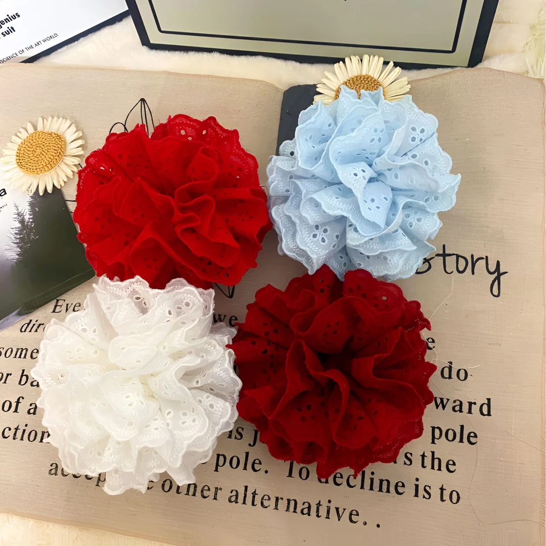 四层露思纯手工蕾丝大肠发圈直径超仙儿童超大百搭可爱甜美森系