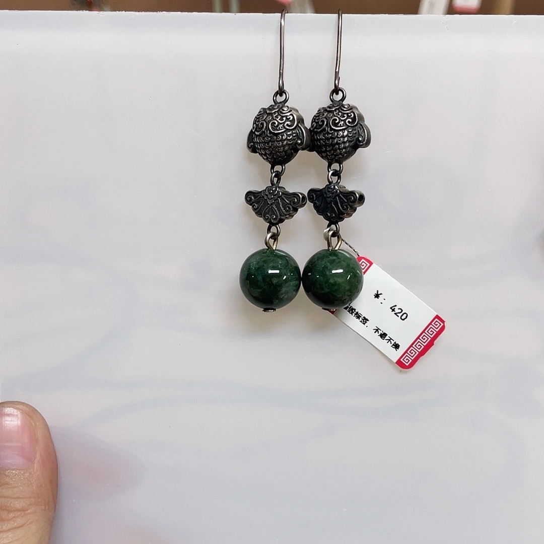 足银足银錾刻耳环