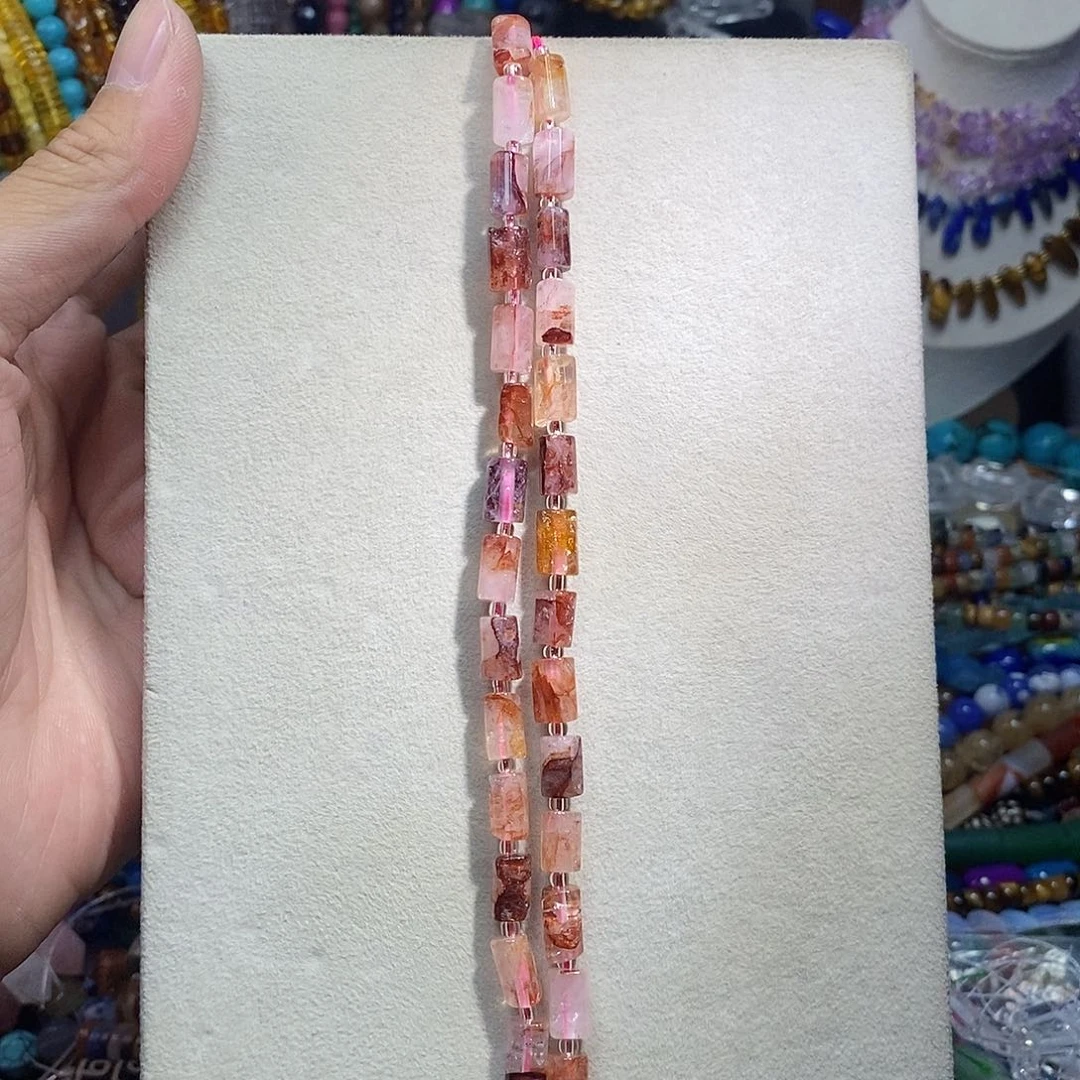 石英质玉未镶嵌，红胶花柱子7mm短条，