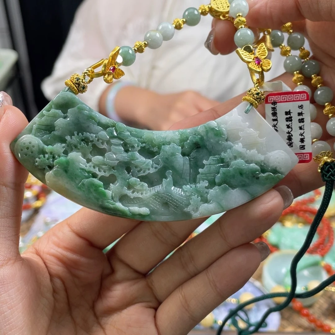 翡翠未镶嵌颈饰代编织