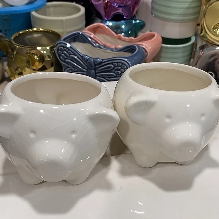 摆件陶盆有孔 瑕疵介意勿拍