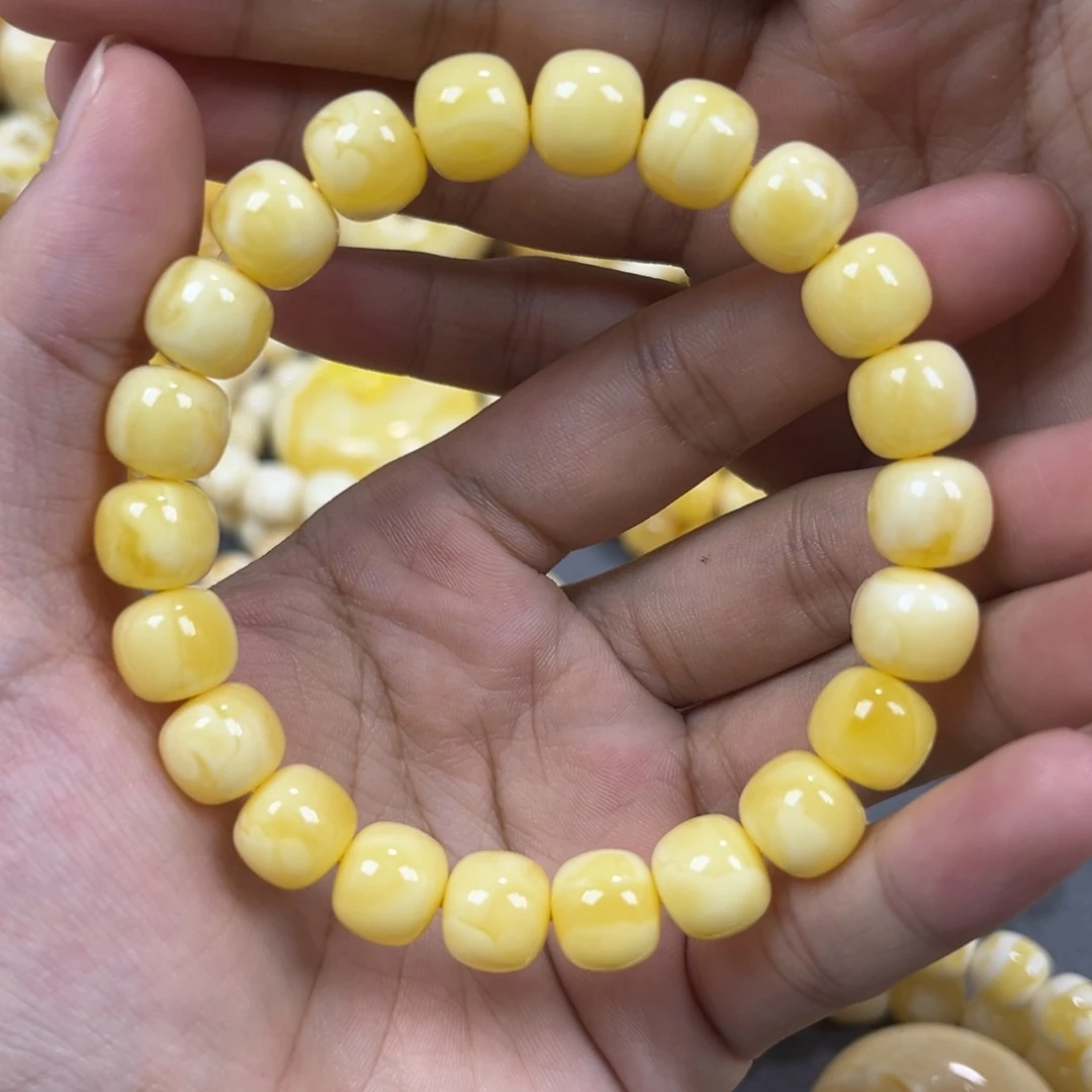 琥珀未镶嵌手串同料老邢手串10.3mm
