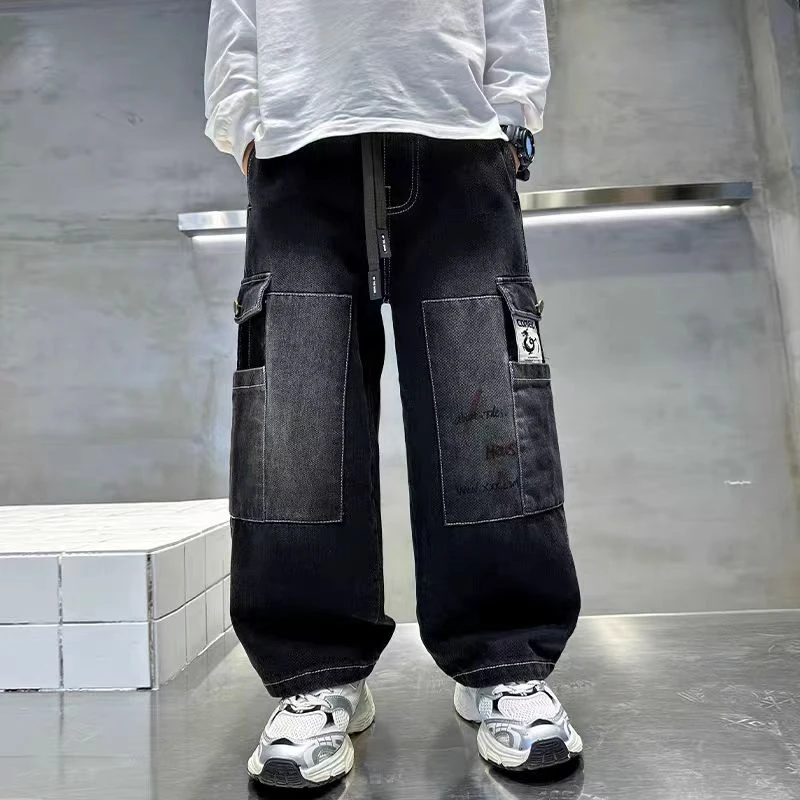 200352童装男童牛仔裤2025秋宝宝韩版潮酷时尚洋气宽松休闲牛仔裤