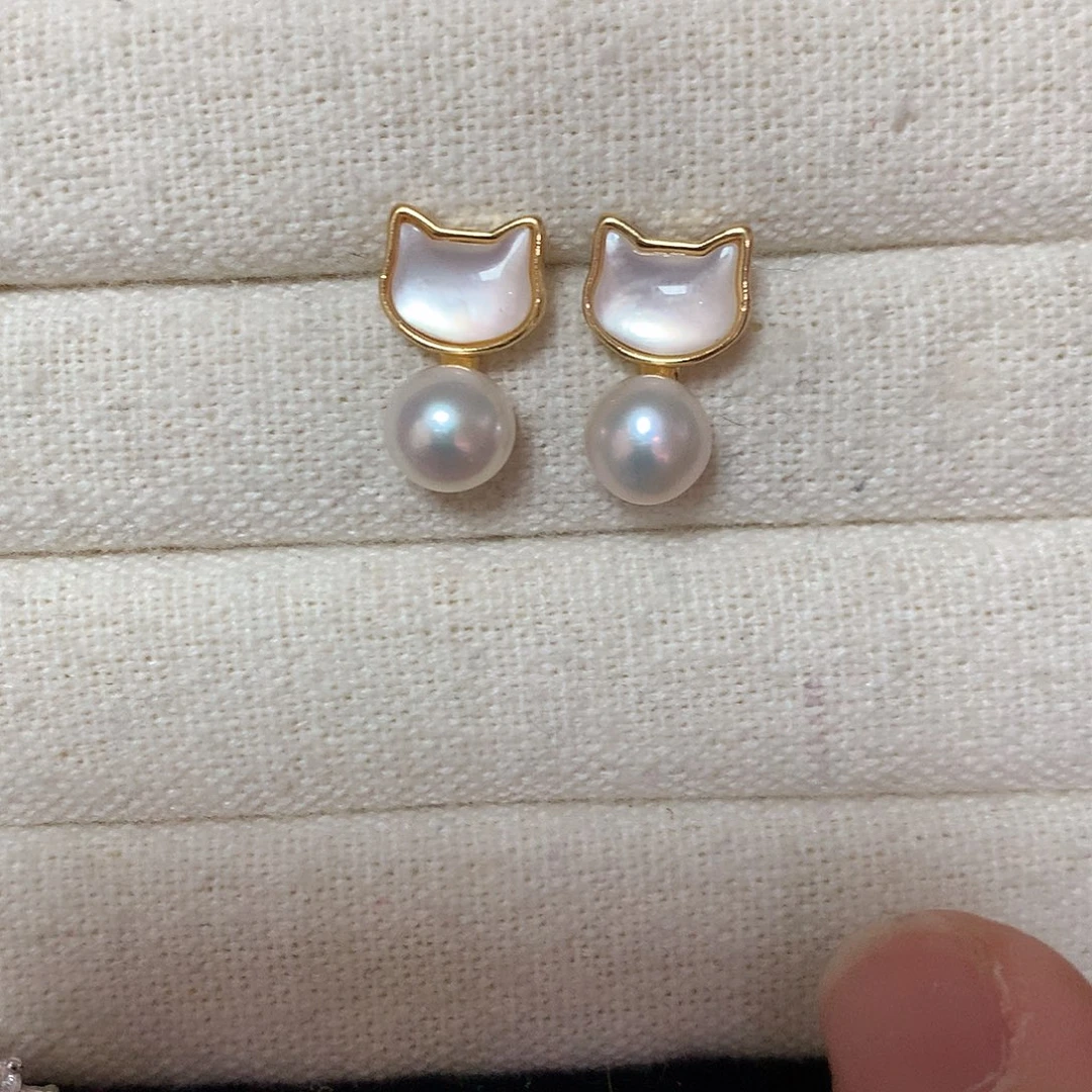 淡水珍珠耳饰合金