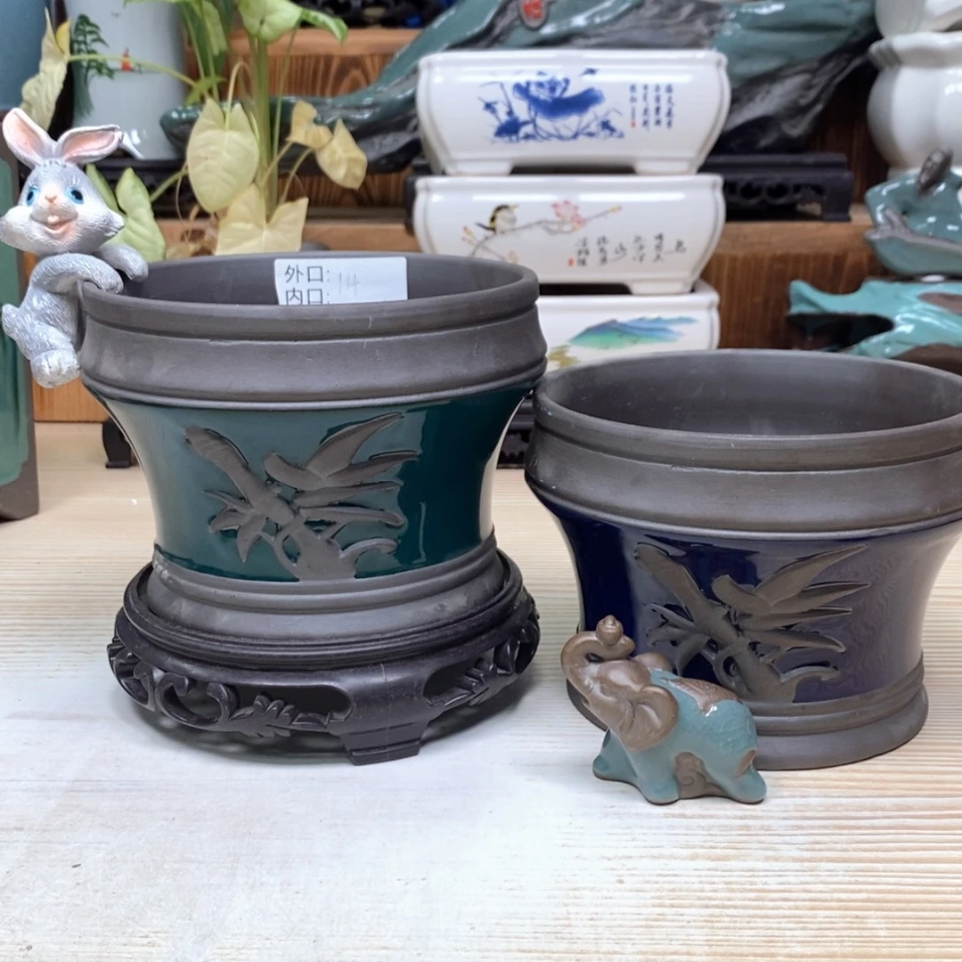 紫砂花盆陶瓷艺术花盆陶瓷