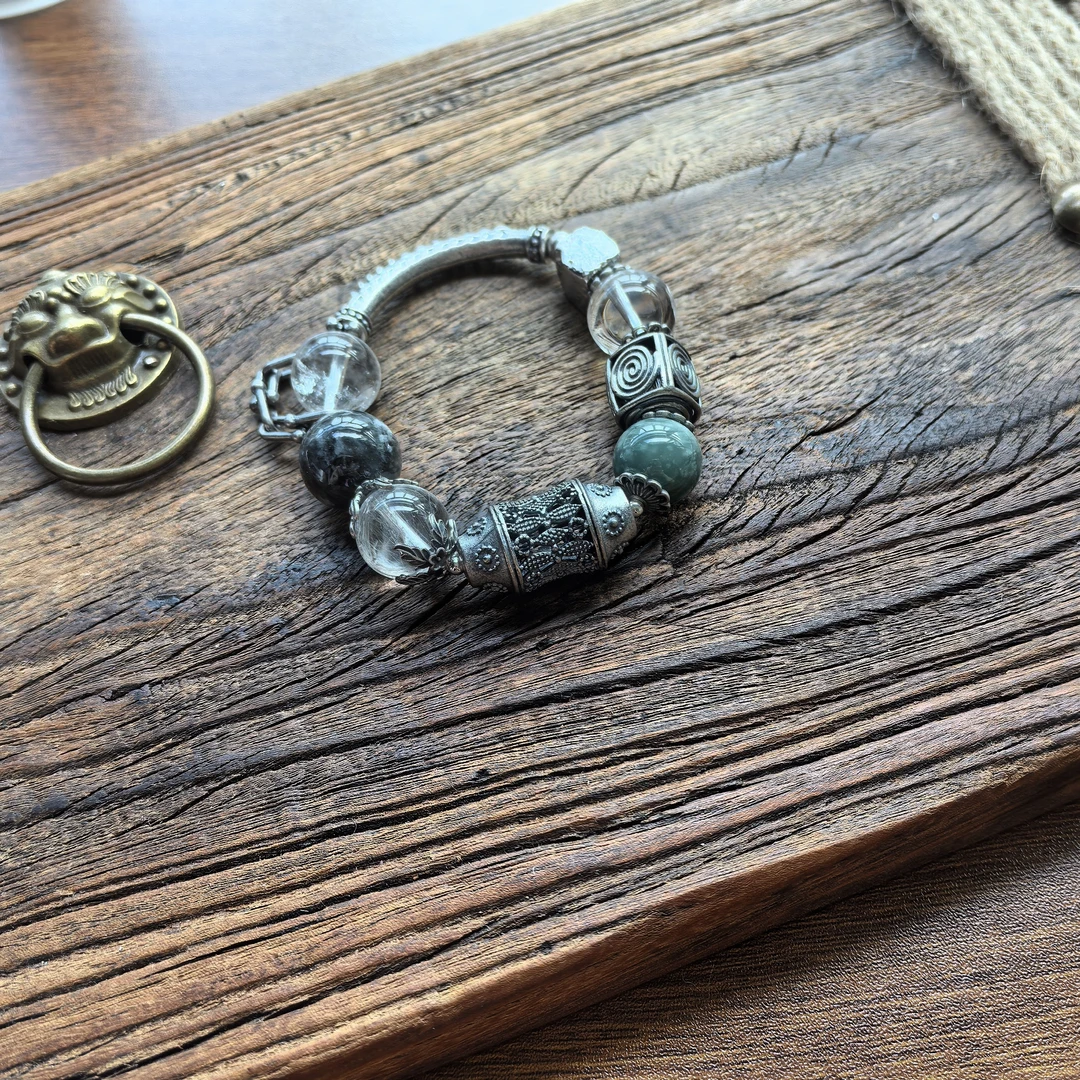 非金属大理石手链 时尚新中式多宝手串，手围15-16