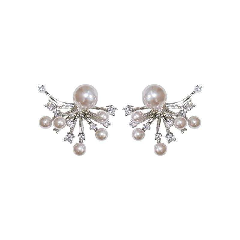 铜合金合成锆石耳饰 YZ503014 璀璨流星雨 悬浮曼塔玫瑰耳饰