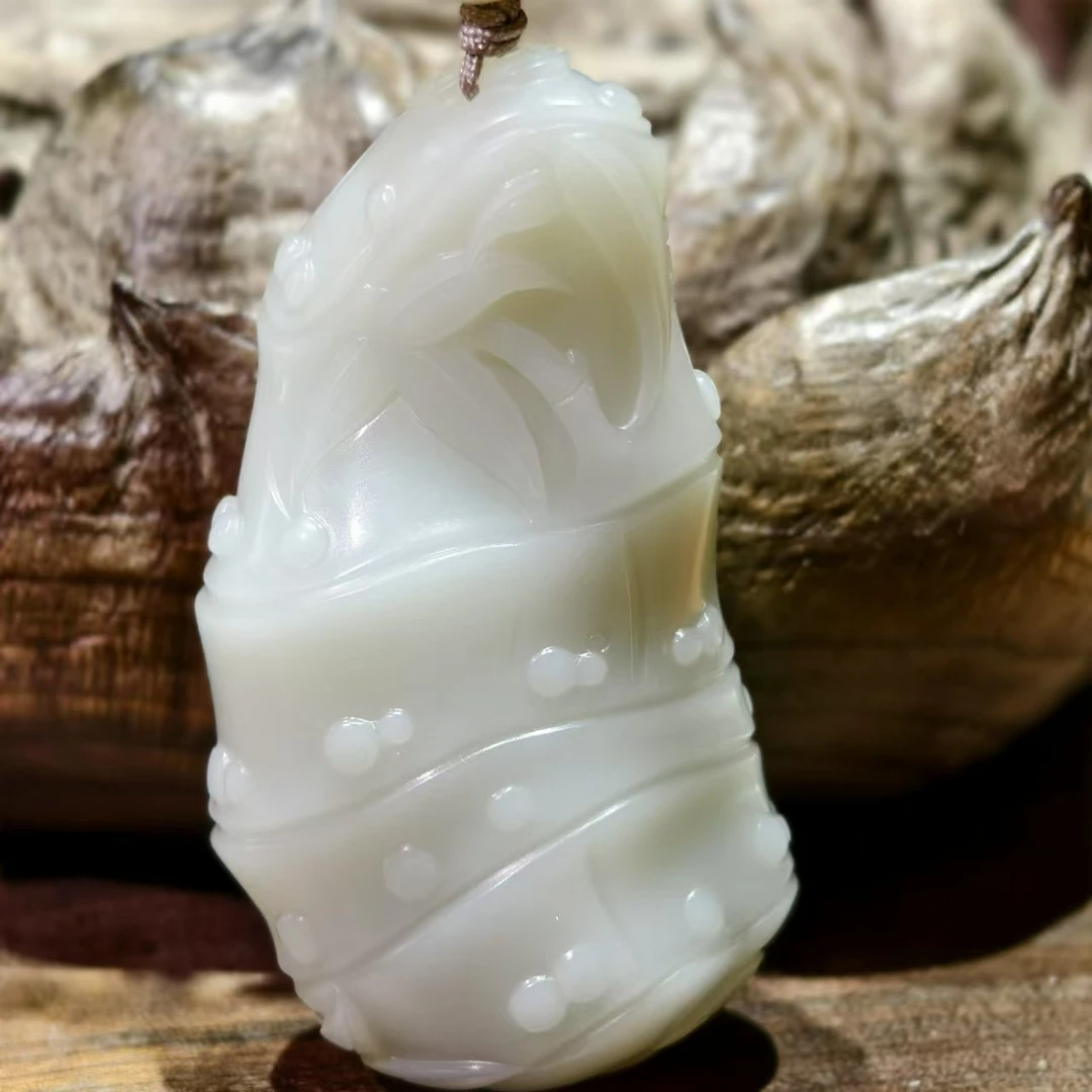 【米达姐和田玉】米达料大竹节——手工精雕