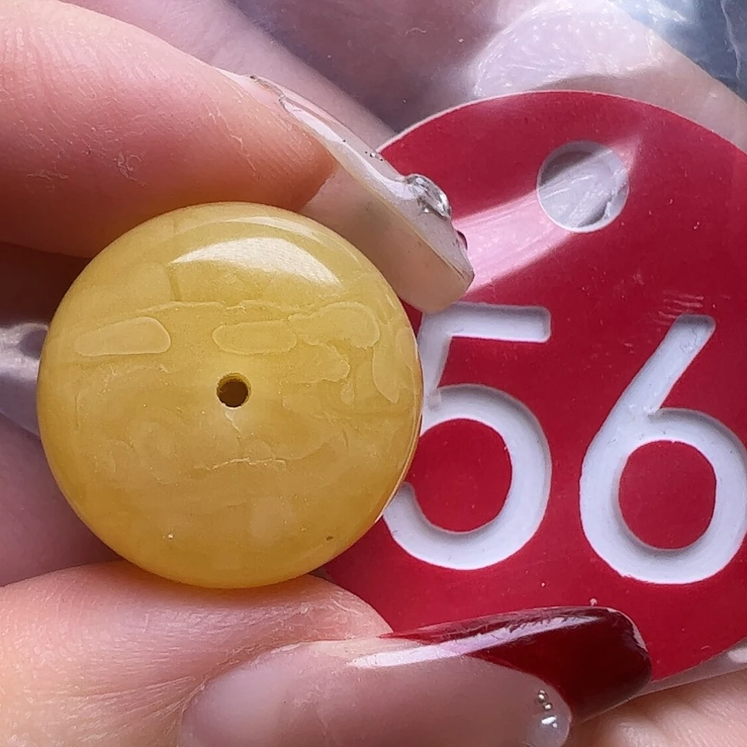 裸石蜜蜡未镶嵌微花粉18.5mm墩子