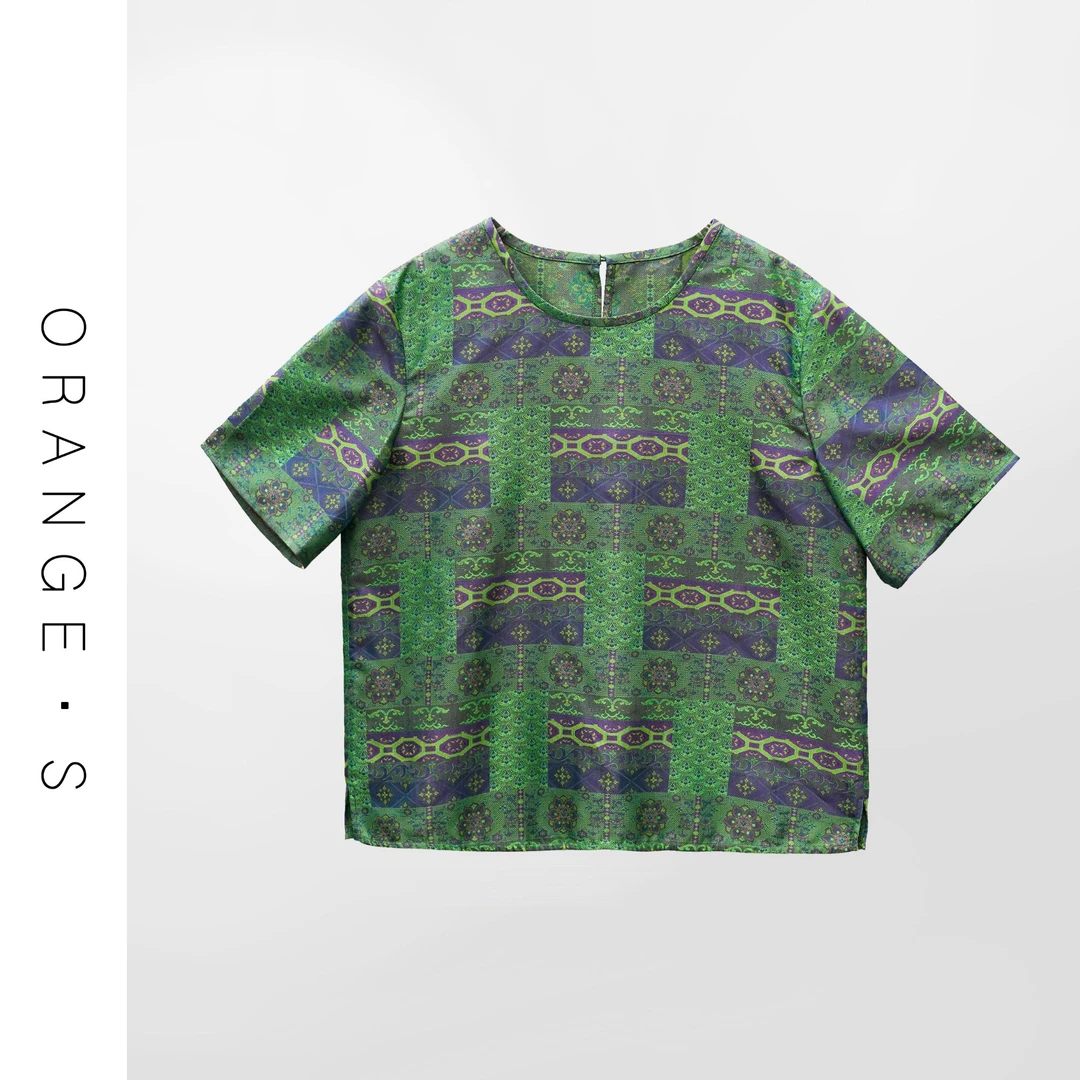 【青城织韵】非遗蜀锦！时尚简约百搭宽松舒适桑蚕丝圆领短袖T恤