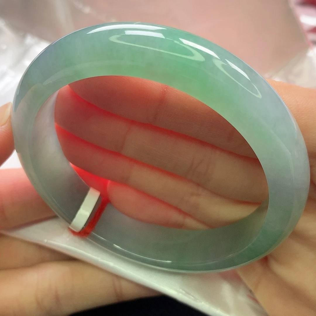 翡翠未镶嵌手镯缅甸56完美