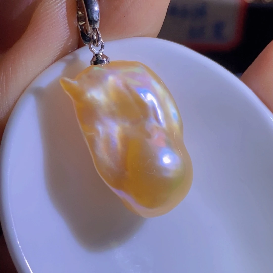 银S925镶嵌淡水珍珠天然淡水珍珠无染色无优化