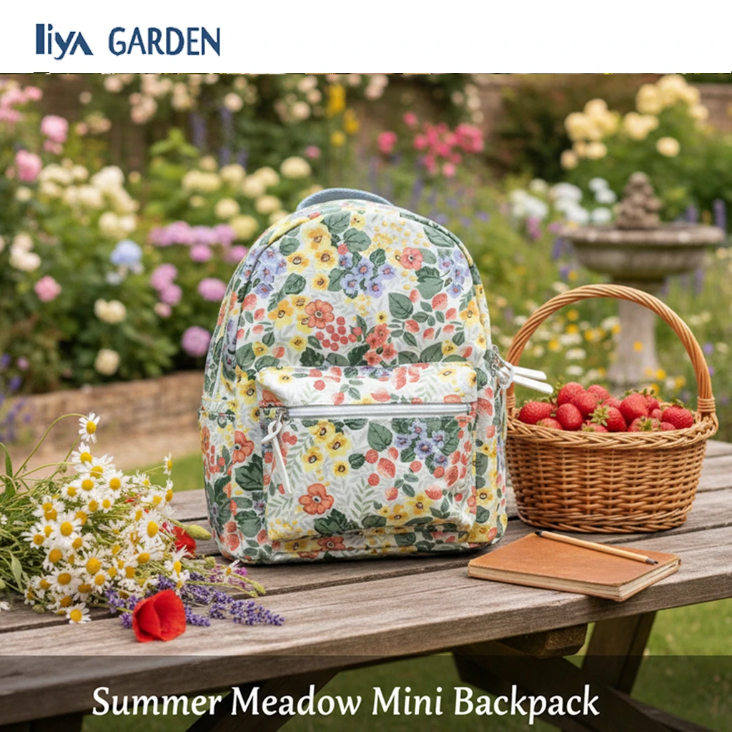 花开不经霜无弹空自放LiyaGarden原创轻便时尚大号双肩背包百搭