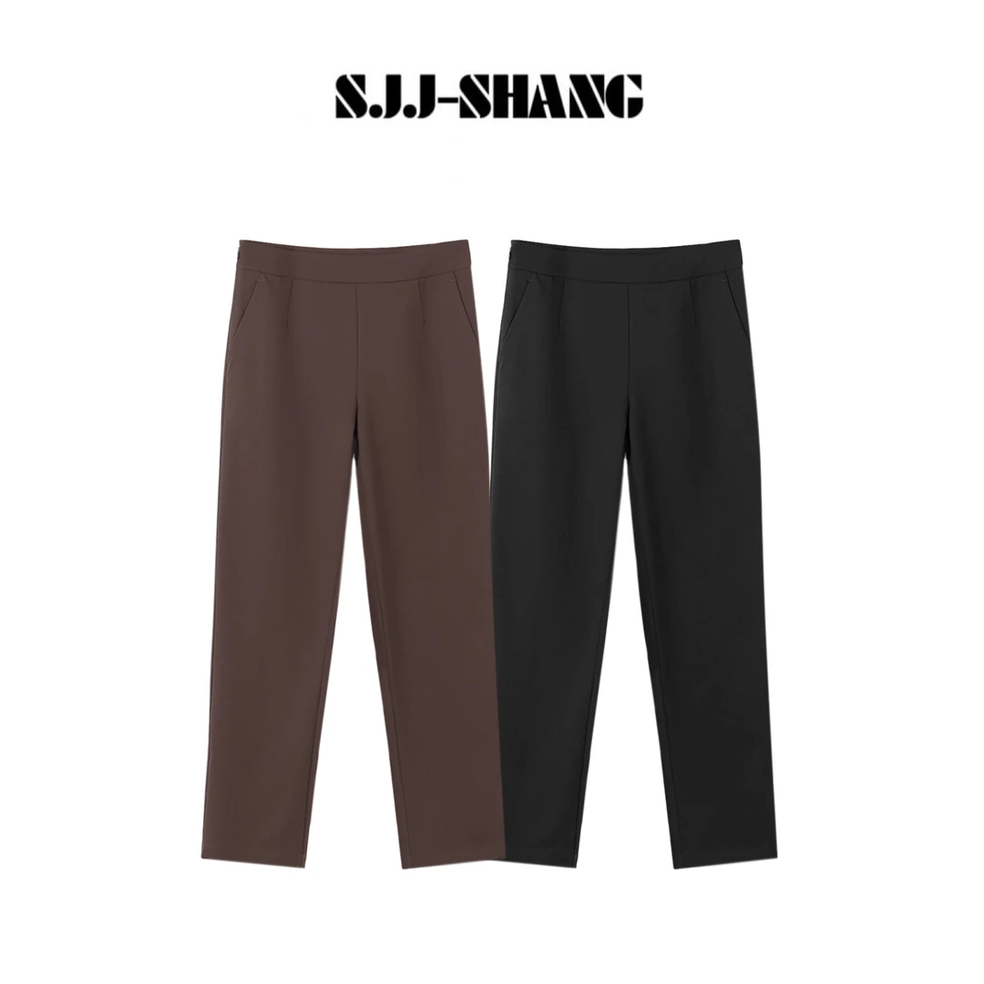 SJJ-SHANG【可可裤】25早秋定染可可色显瘦可持续性烟管裤q135108p