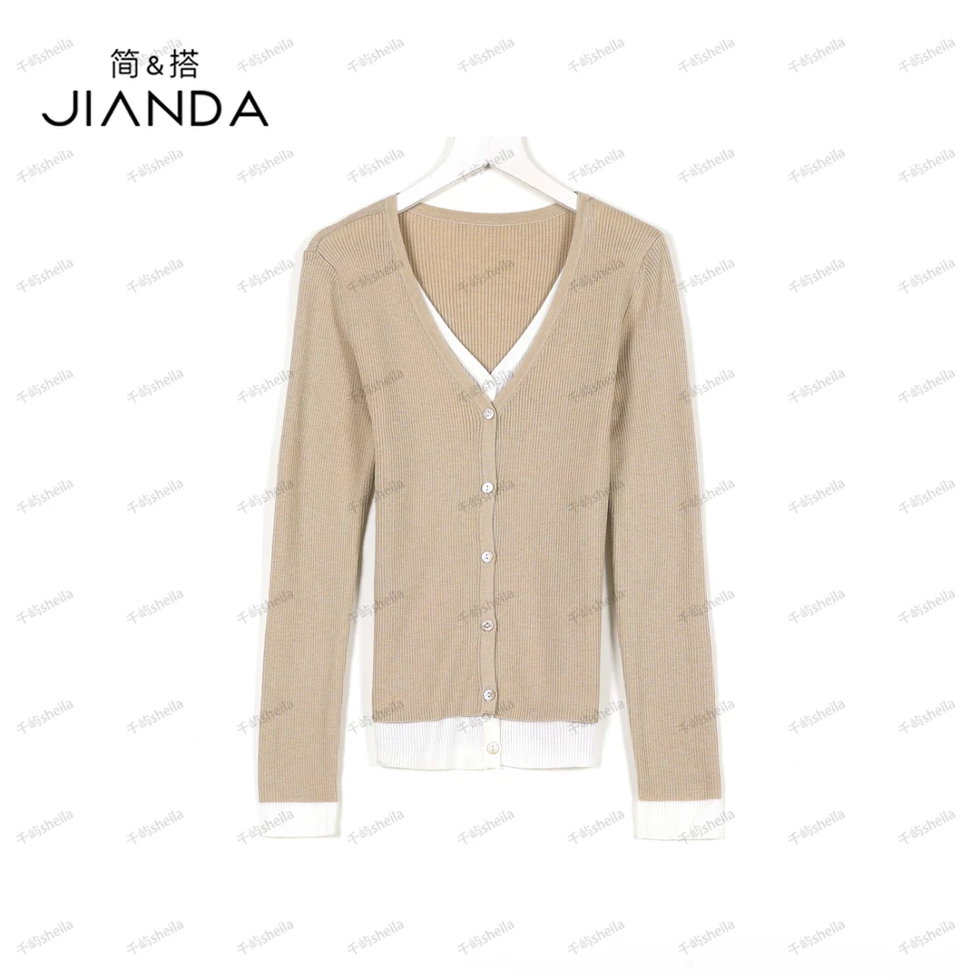 【千屿Sheila】假两件百搭女士休闲开衫243-KS/1010-97300